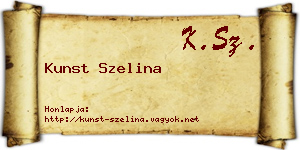 Kunst Szelina névjegykártya